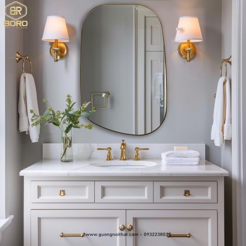 Gương khung inox 304 mạ pvd INOXBR195, kích thước 60*90cm