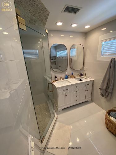 Gương khung inox 304 mạ pvd INOXBR195, kích thước 60*90cm