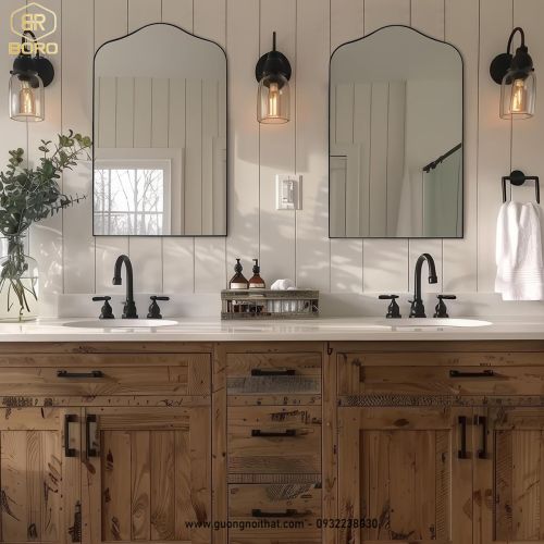 Gương trang trí, gương nhà tắm phong cách Bắc Âu khung inox INOXBR179, KT 60*95cm