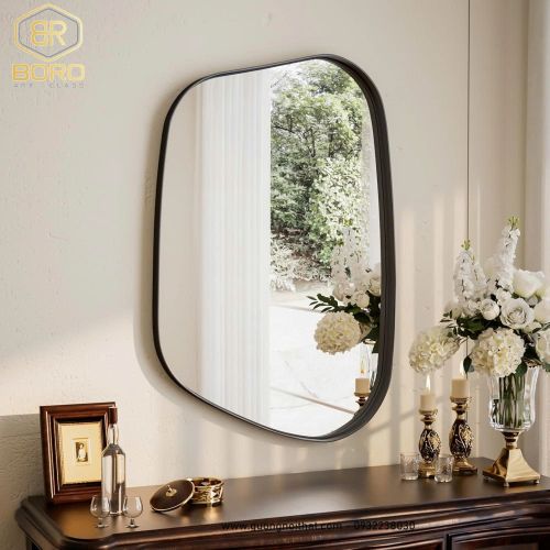 Gương trang trí, gương nhà tắm phong cách Bắc Âu khung inox INOXBR186