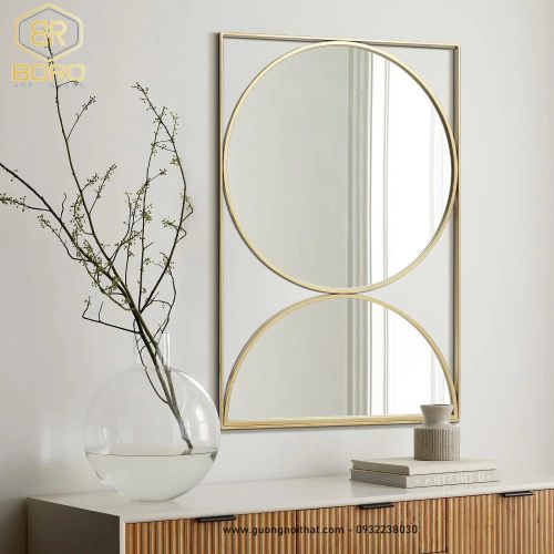 Gương trang trí phòng khách, phòng ngủ, cửa ra vào INOXBR187, kích thước 60*90cm