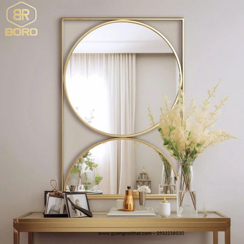Gương trang trí phòng khách, phòng ngủ, cửa ra vào INOXBR187, kích thước 60*90cm