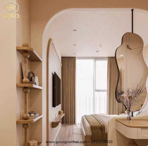 Gương treo tường kiểu thiết kế, gương xoay sang trọng cho phòng tắm, gương nghệ thuật INOXBR258