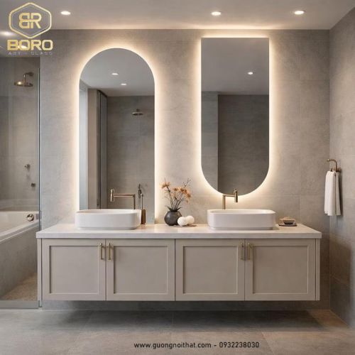 Gương đôi có đèn led LED024 Kích thước theo yêu cầu