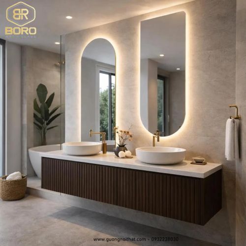 Gương đôi có đèn led LED024 Kích thước theo yêu cầu