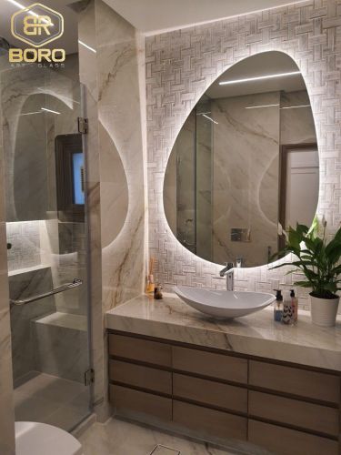 Gương LED sang trọng hiện đại, Gương nhà tắm, Gương hình giọt nước  LED041, KT 60*90cm