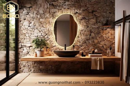 Gương hiện đại có đèn nền LED - Gương phòng tắm có đèn LED - Gương treo tường LED048, KT 68*95cm