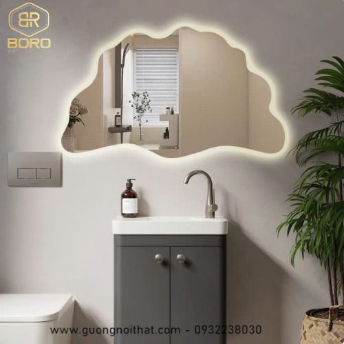 Gương phòng tắm hình dạng đặc biệt, gương thông minh LED055