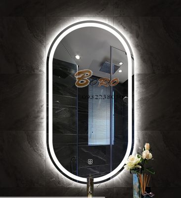 Gương hình oval đèn led có nút cảm ứng LED243