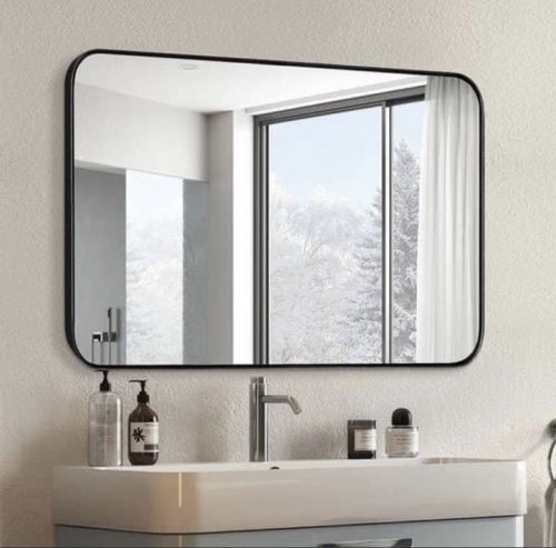 Gương hình chữ nhật khung nhôm gương phôi Bỉ NHOMBR004, KT 60*80 cm