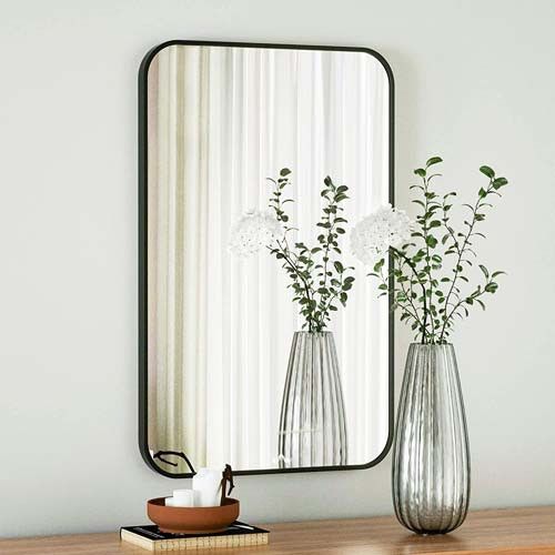 Gương hình chữ nhật khung nhôm gương phôi Bỉ NHOMBR004, KT 60*80 cm