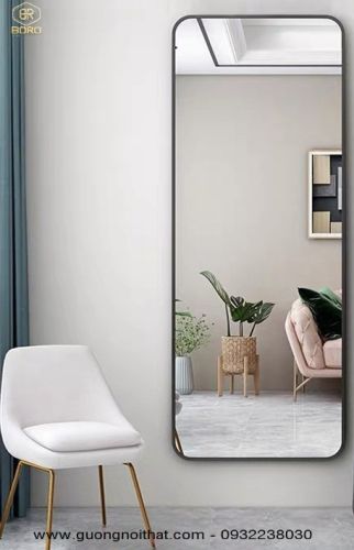 Gương toàn thân khung nhôm gương phôi Bỉ NHOMBR005, KT 50*160 cm