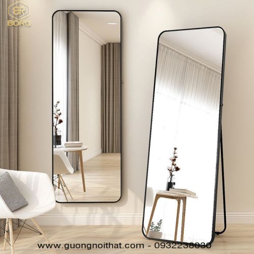 Gương toàn thân khung nhôm gương phôi Bỉ NHOMBR005, kích thước 50*160 cm