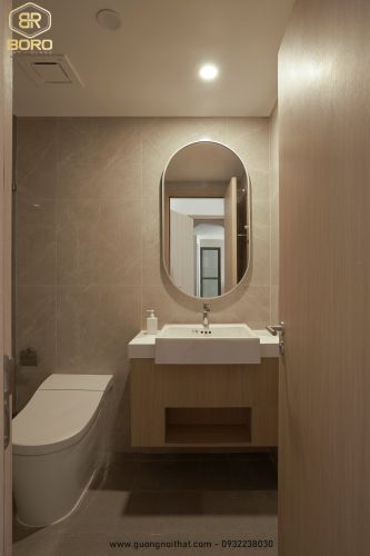 Gương nhà tắm khung nhôm oval gương phôi Bỉ NHOMBR008, KT 60*80 cm