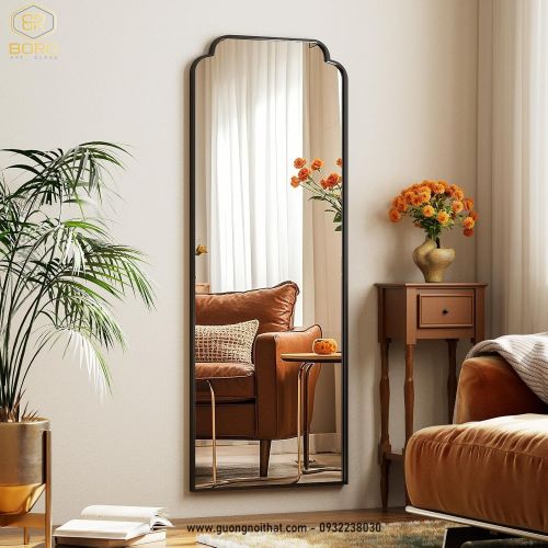 Gương toàn thân khung nhôm gương phôi Bỉ NHOMBR010, KT 50*160 cm