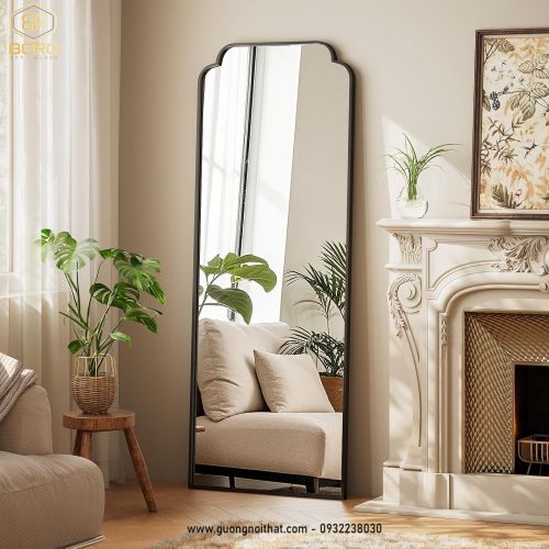 Gương toàn thân khung nhôm gương phôi Bỉ NHOMBR010, KT 50*160 cm
