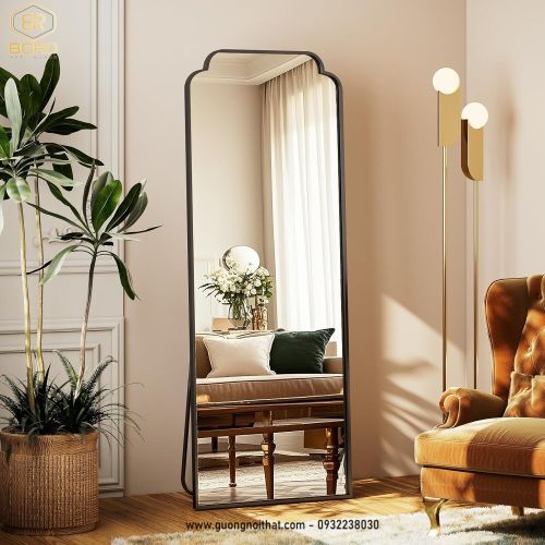 Gương toàn thân khung nhôm gương phôi Bỉ NHOMBR010, KT 50*160 cm