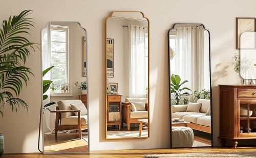 Gương toàn thân khung nhôm gương phôi Bỉ NHOMBR010, KT 50*160 cm