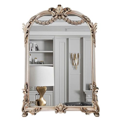 Gương phòng tắm cổ điển Châu Âu PU814B, màu bạc cổ Kích thước 60*90 cm