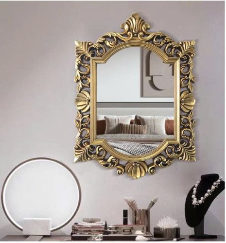 Gương trang trí cổ điển, gương nhà tắm cổ điển PU819A, Kích thước 78*106 cm