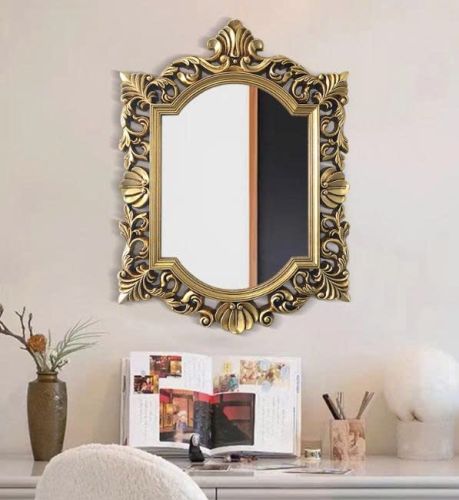 Gương trang trí cổ điển, gương nhà tắm cổ điển PU819A, Kích thước 78*106 cm