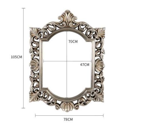 Gương trang trí cổ điển, gương nhà tắm cổ điển PU819B, Kích thước 78*106 cm