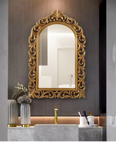 Gương cổ điển Châu Âu, gương nhà tắm cổ điển PU835, Kích thước 76*118 cm
