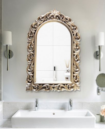 Gương cổ điển Châu Âu, gương nhà tắm cổ điển PU835B, Kích thước 76*118 cm