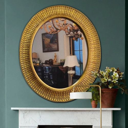 Gương cổ điển Châu Âu, gương trang trí phòng khách PU841, Kích thước 80*95 cm