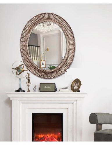 Gương cổ điển Châu Âu, gương trang trí phòng khách PU841B, Kích thước 80*95 cm