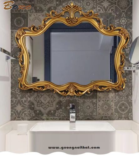Gương trang trí, gương nhà tắm, gương  cổ điển PU843,  Kích thước 95*78 cm