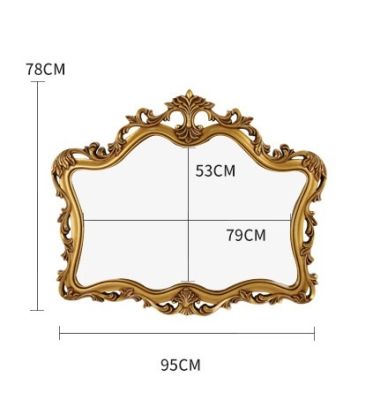 Gương trang trí, gương nhà tắm, gương cổ điển PU843, Kích thước 95*78 cm