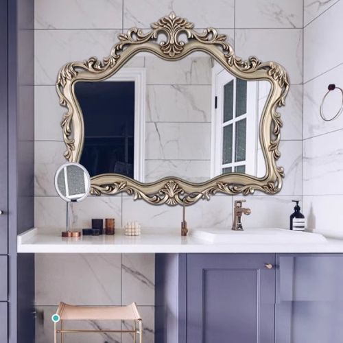 Gương trang trí, gương nhà tắm, gương  cổ điển PU843B,  Kích thước 95*78 cm