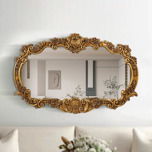Gương cổ điển Châu Âu, gương trang trí phòng khách PU858, Kích thước 147*95 cm