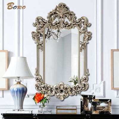 Gương cổ điển Châu Âu PU859B, màu bạc cổ, Kích thước 74*120cm