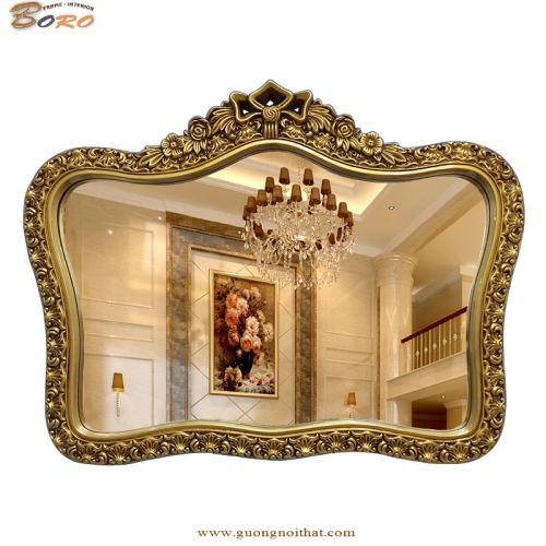 Gương trang trí, gương tân cổ điển PU866, Kích thước 95*72 cm