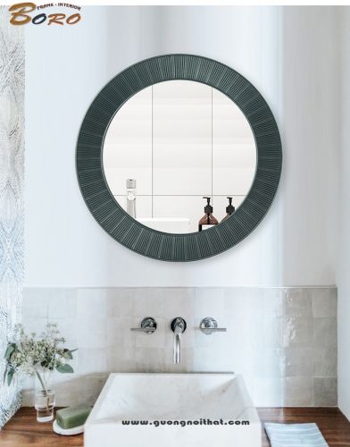 Gương trang trí, gương nhà tắm màu xanh đậm  PU870X,  Kích thước 78,5*78,5 cm