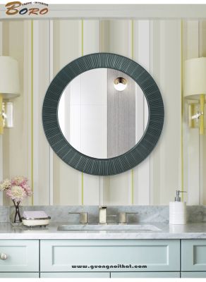 Gương trang trí, gương nhà tắm màu xanh đậm PU870X, Kích thước 78,5*78,5 cm