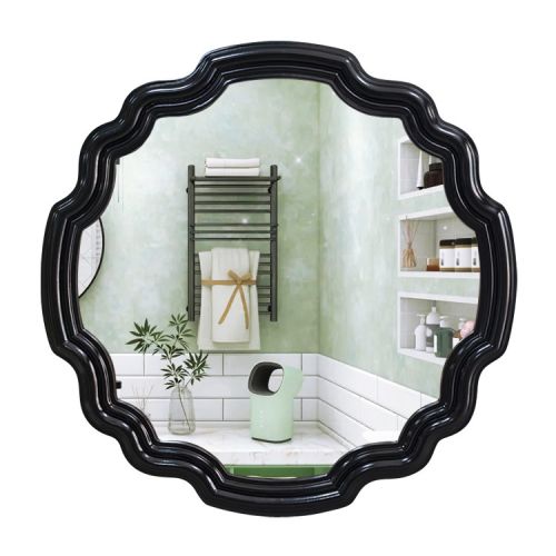 Gương bàn trang điểm cổ điển PU872Đ,màu đen Kích thước 80*80cm