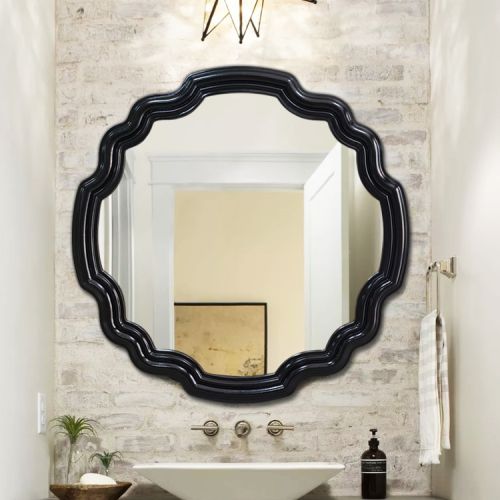Gương bàn trang điểm cổ điển PU872Đ,màu đen Kích thước 80*80cm