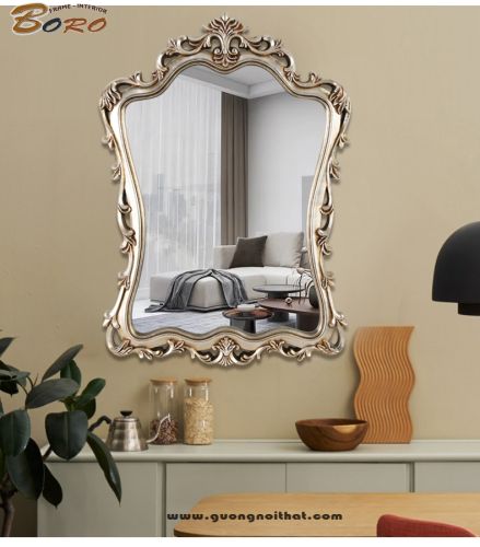 Gương trang trí, gương nhà tắm PU873B, Kích thước 63*89 cm