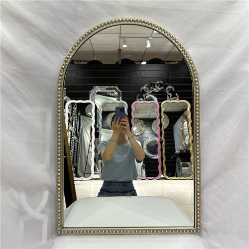 Gương trang trí, gương nhà tắm PU883B, màu bạc cổ, Kích thước 60*90 cm