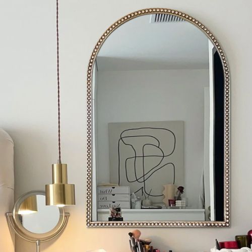 Gương trang trí, gương nhà tắm PU883B, màu bạc cổ, Kích thước 60*90 cm