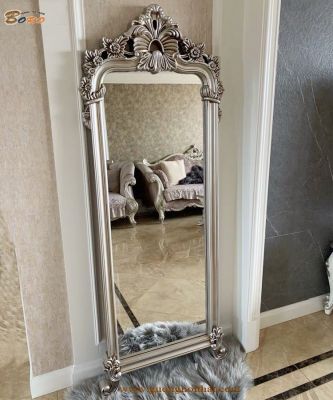 Gương toàn thân cổ điển PU892B, màu bạc cổ, Kích thước 68*170cm