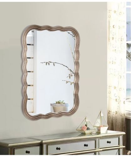 Gương trang trí, gương nhà tắm PU894B màu bạc cổ, Kích thước 60*90 cm