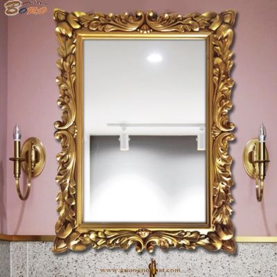 Gương phòng tắm cổ điển, gương trang trí PU896A, Kích thước 87*117 cm