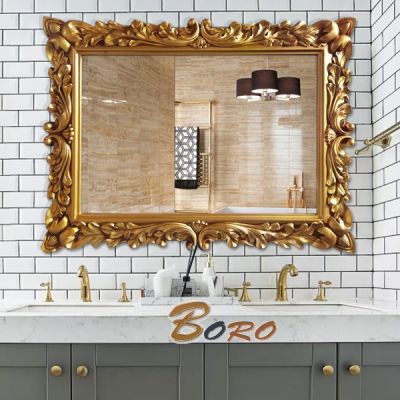 Gương phòng tắm cổ điển, gương trang trí PU896A, Kích thước 87*117 cm