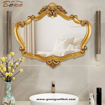 Gương cổ điển Châu Âu, gương trang trí PU876, Kích thước 115*90 cm
