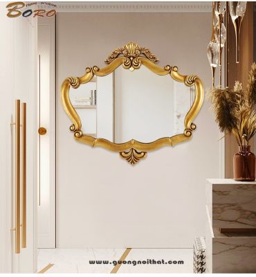 Gương cổ điển Châu Âu, gương trang trí phòng khách PU922, Kích thước 93*79 cm