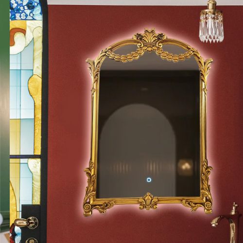 Gương cổ điển Châu Âu có đèn led PULED814, Kích thước 60*90 cm